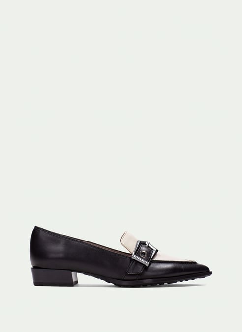 outlet mocassino turin nero-panna - hispanitas