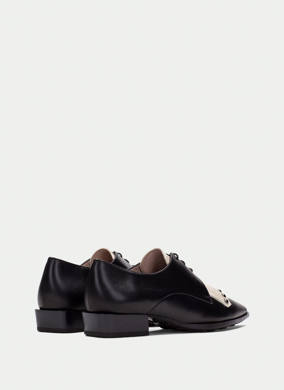 chaussure plate turin noir-creme