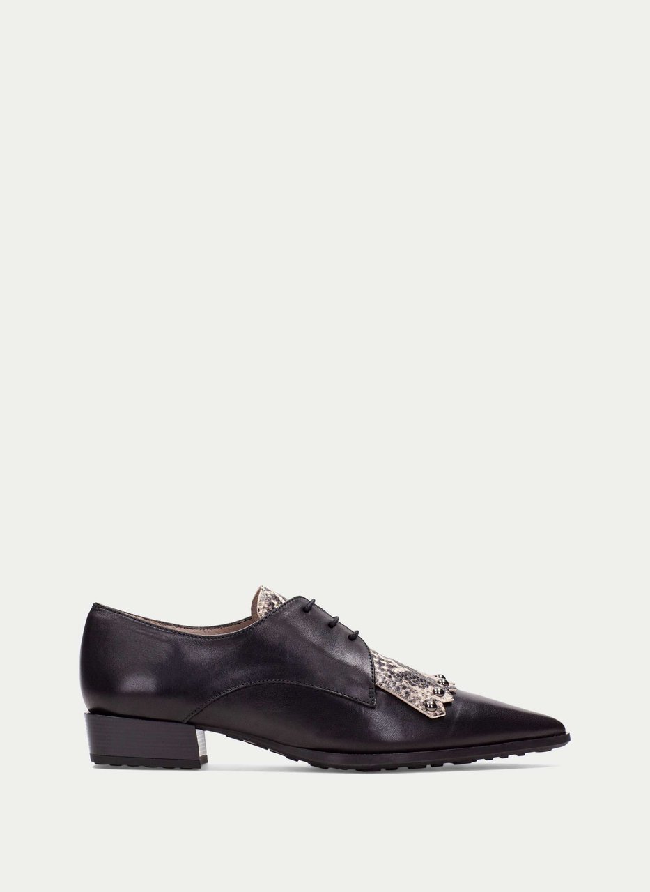 zapato plano turin negro-python