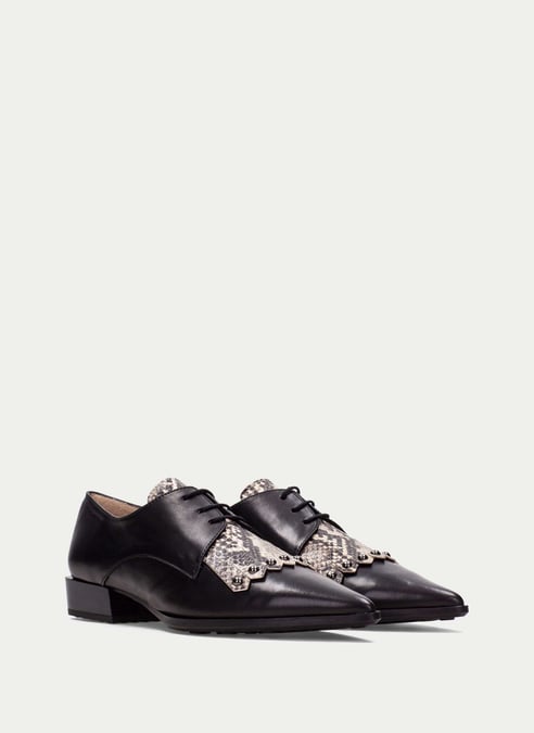 outlet scarpe-basse turin nero-python - hispanitas