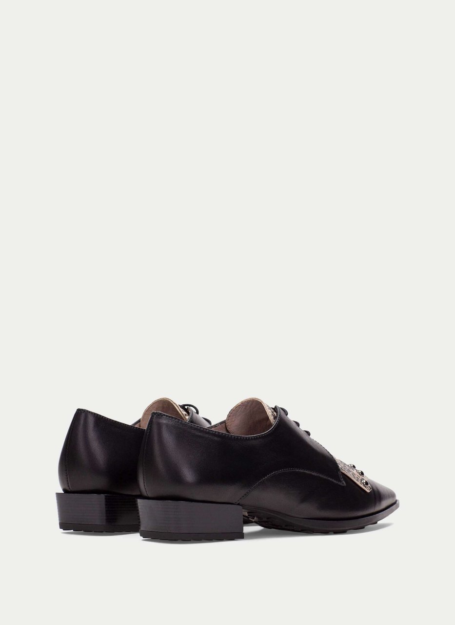 zapato plano turin negro-python
