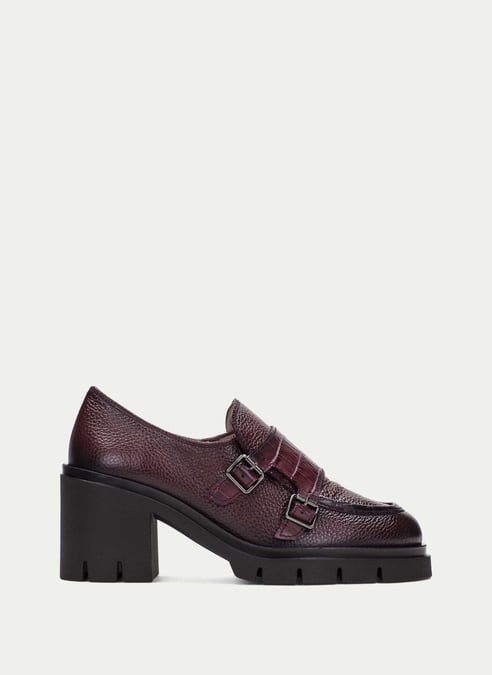 outlet zapatos con hebilla zurich vino - hispanitas