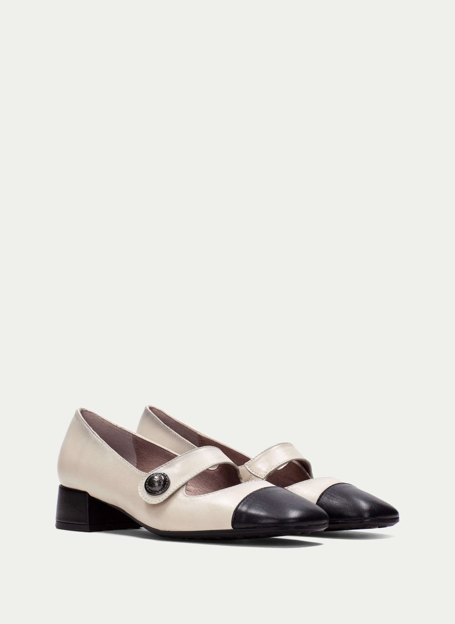 mary jane oporto crema-negro