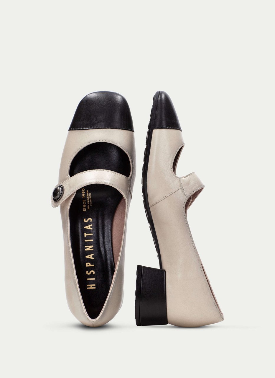 mary jane oporto crema-negro