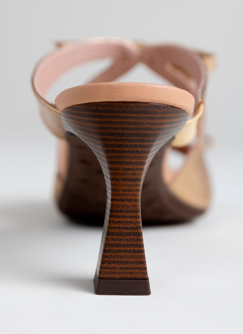 sandalia tacón rosa platino
