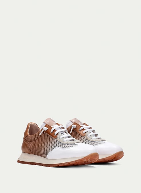 outlet sportivi kansas cuoio-bianco - hispanitas