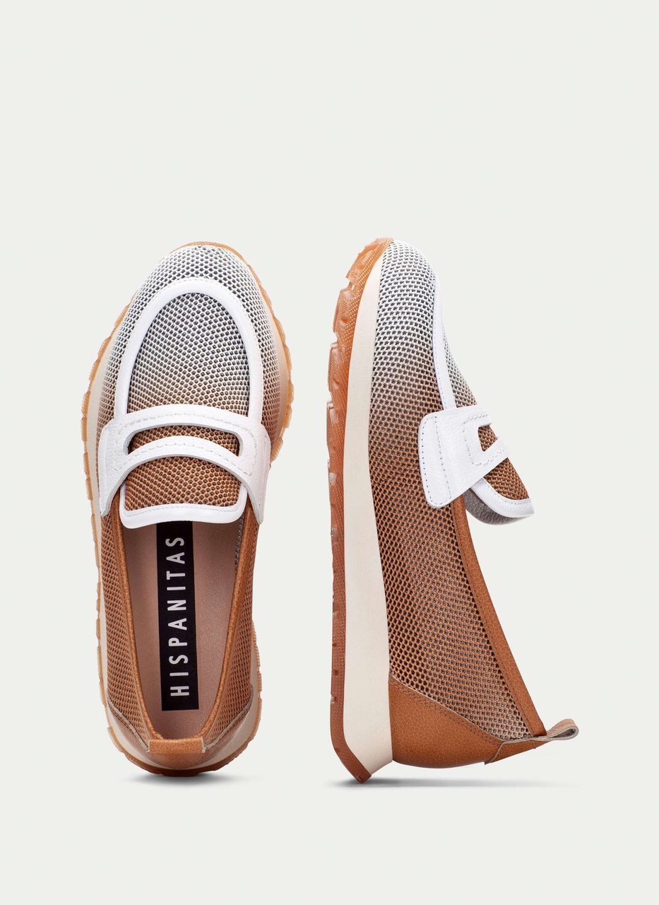 mocassino sport kansas cuoio-bianco