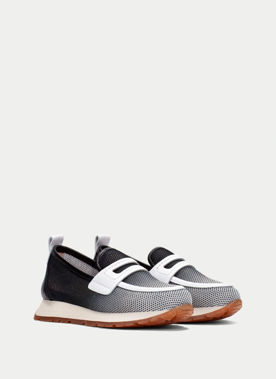 mocassino sport kansas nero-bianco