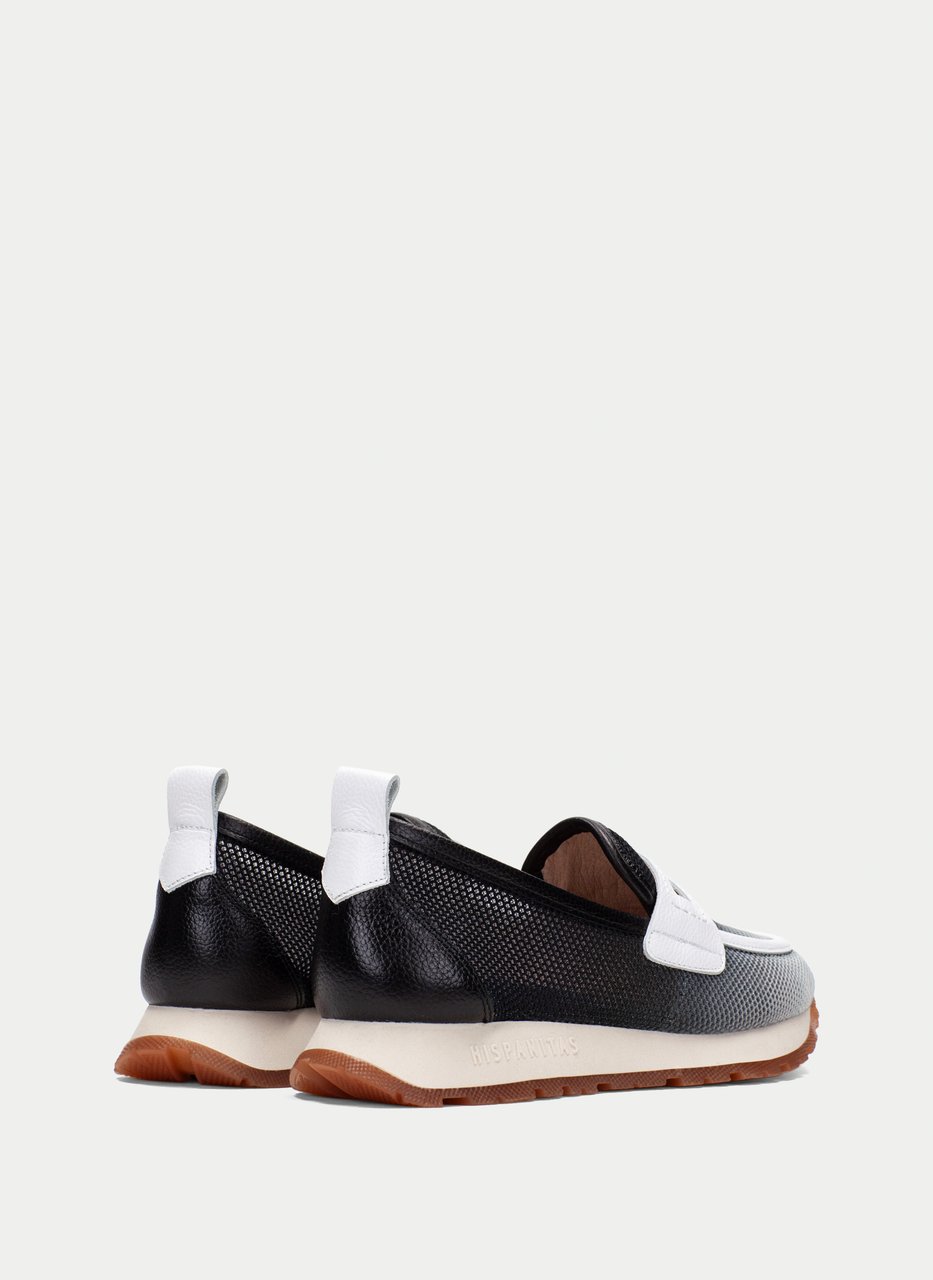 mocassino sport kansas nero-bianco