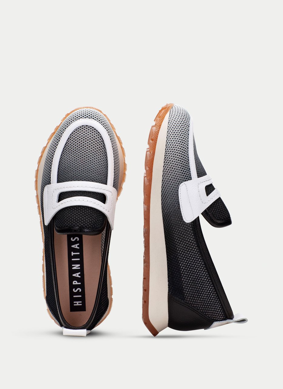 mocassino sport kansas nero-bianco