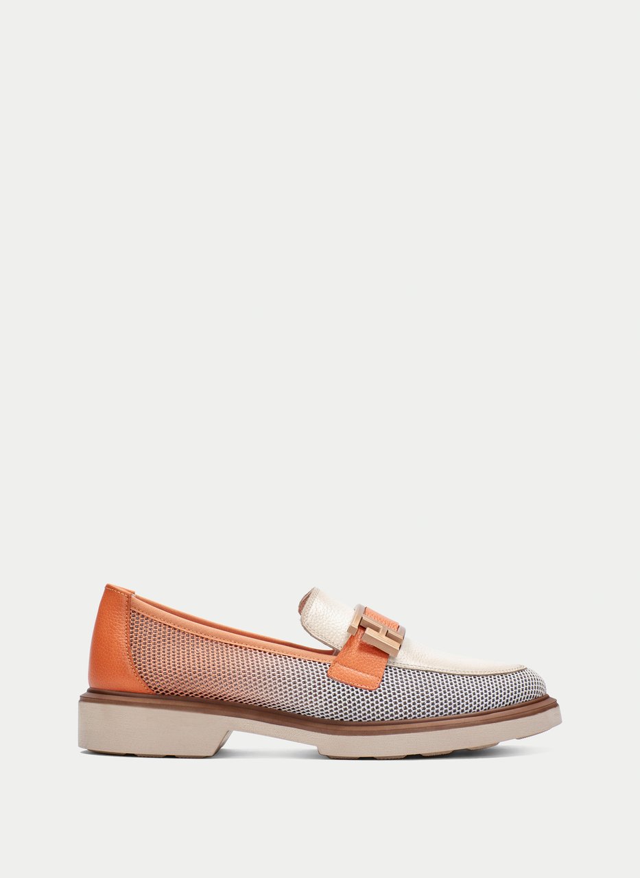 flache schuhe seattle koralle-weiß