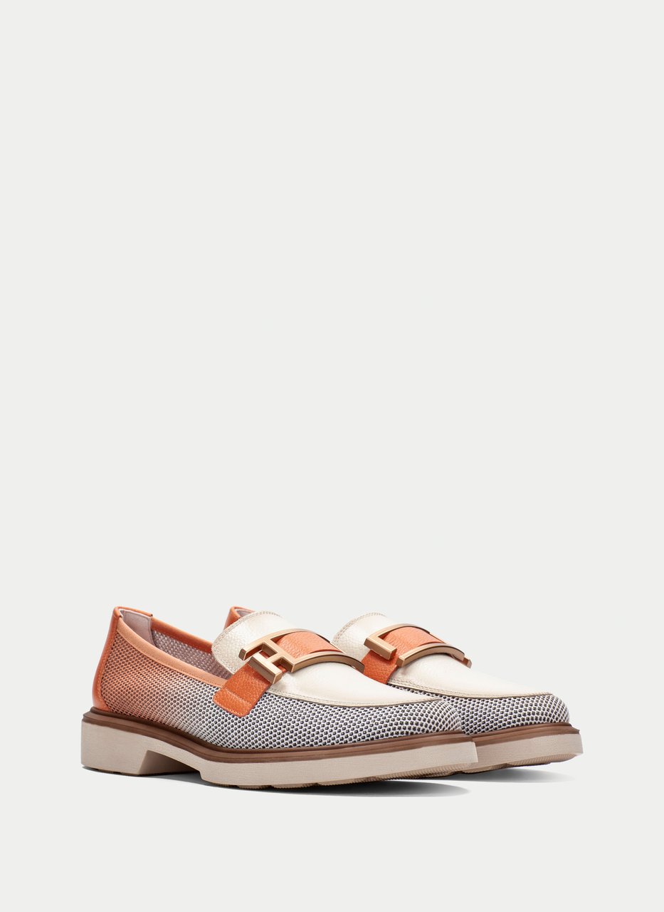 flache schuhe seattle koralle-weiß