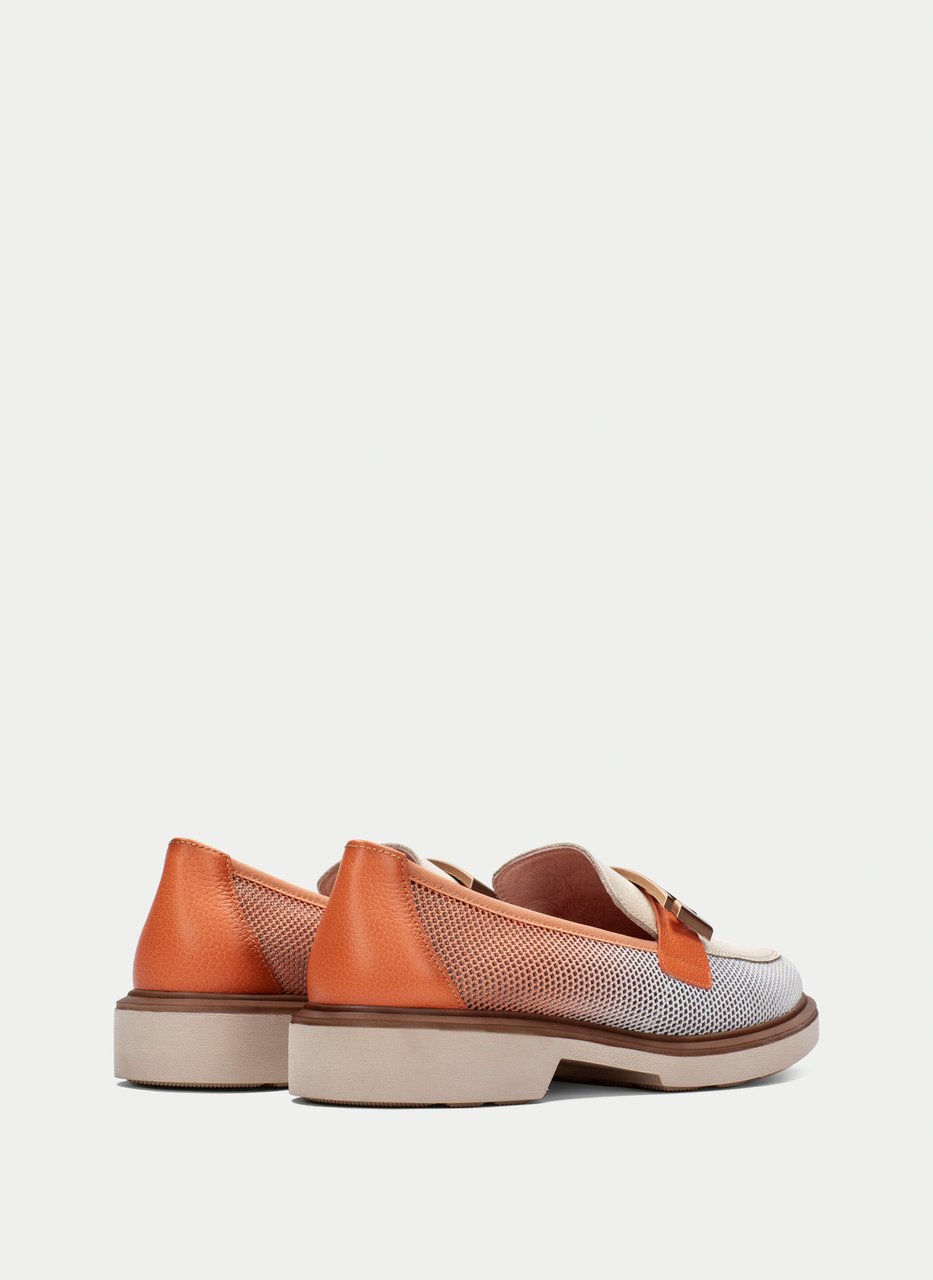 flache schuhe seattle koralle-weiß