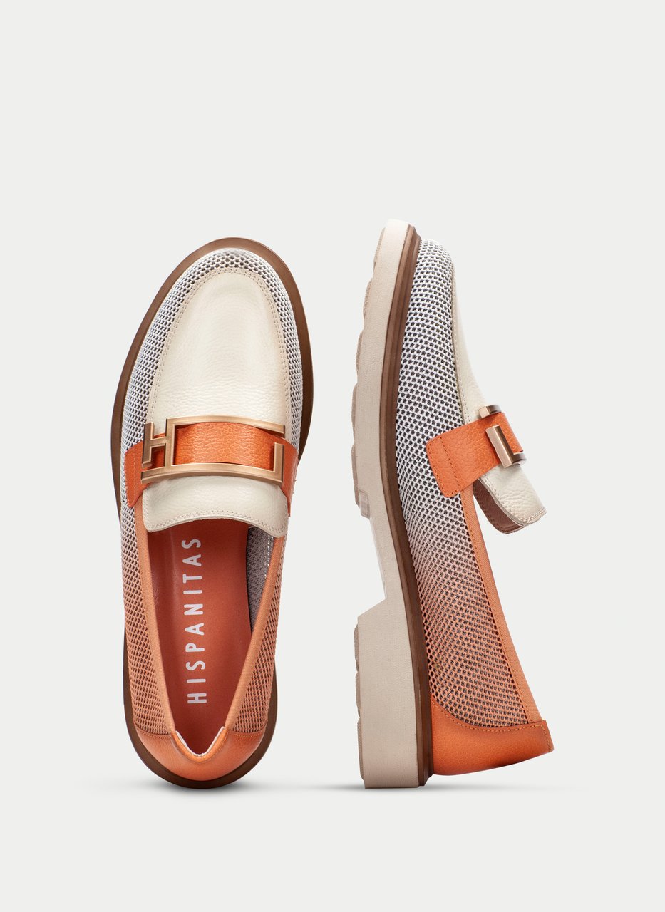 flache schuhe seattle koralle-weiß