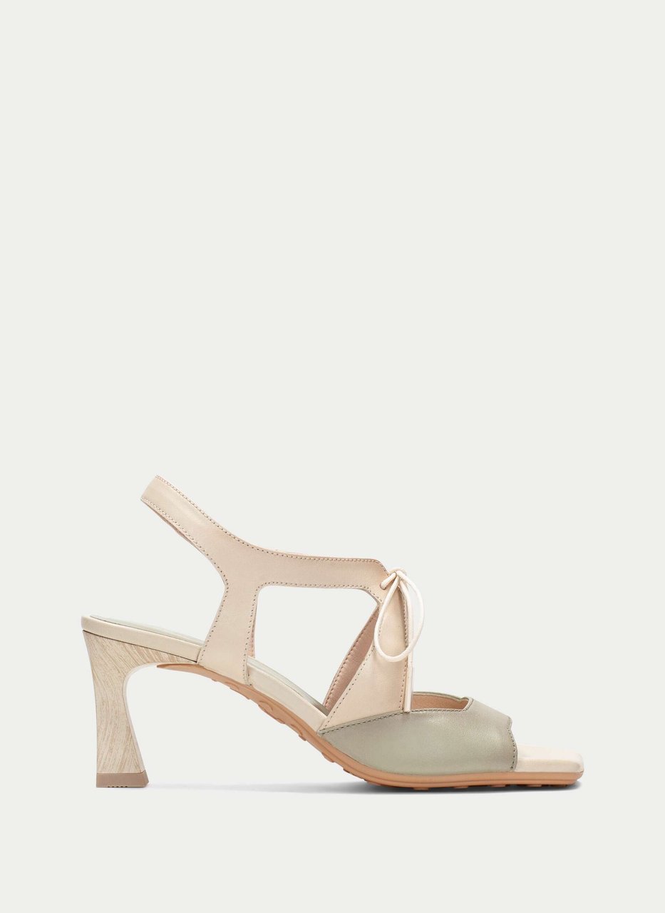 sandalia tacón rosa alga-crema