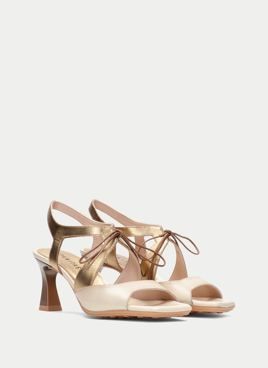 heeled sandal rosa creme-platina