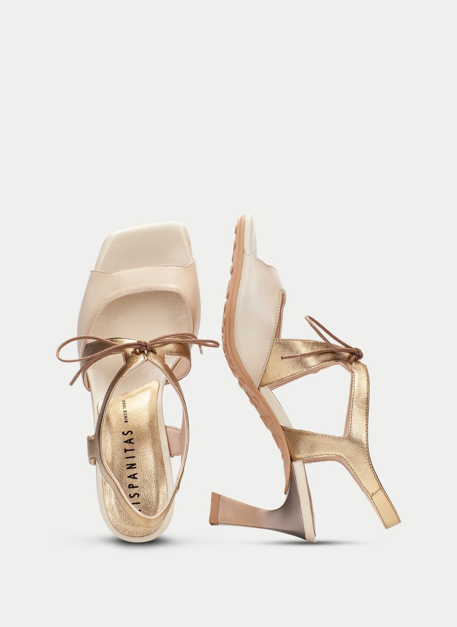 heeled sandal rosa creme-platina