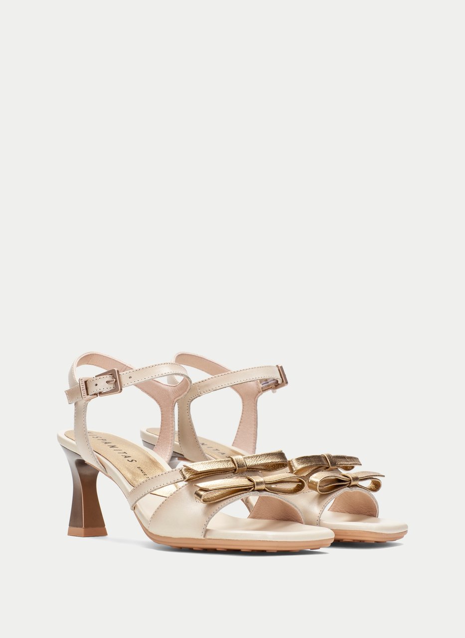heeled sandal rosa creme-platina