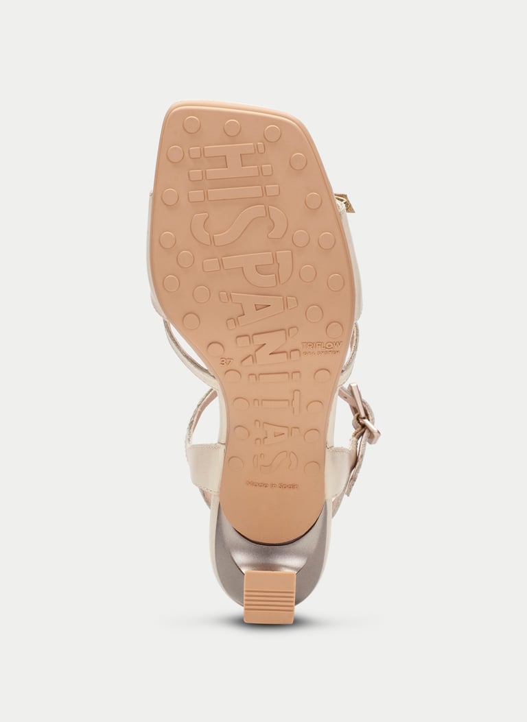 Sandalia Tacón BHV264700 CREMA-PLATINO ZAPATOS 60017 | HISPANITAS ®️