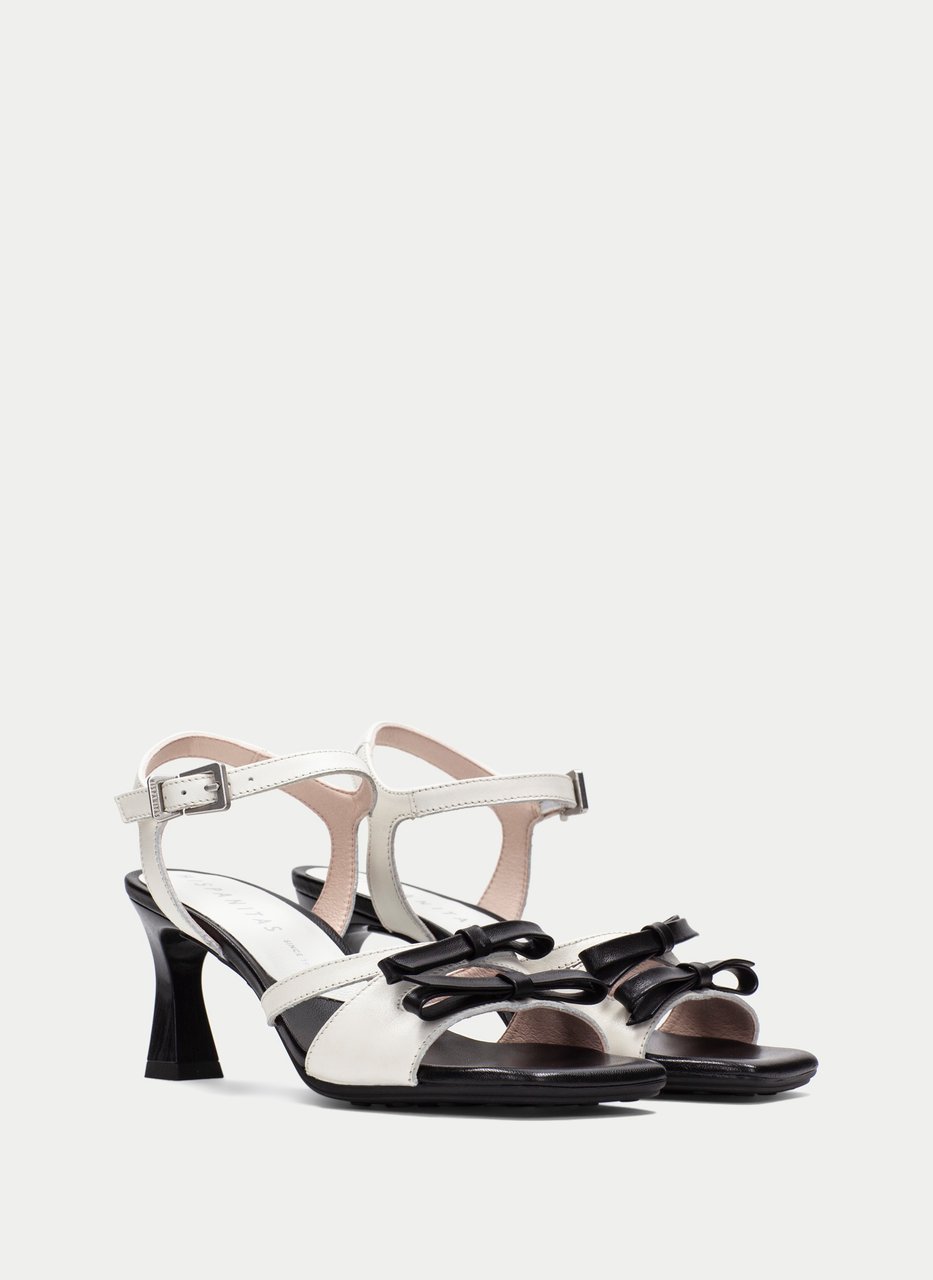 heeled sandal rosa branco-preto