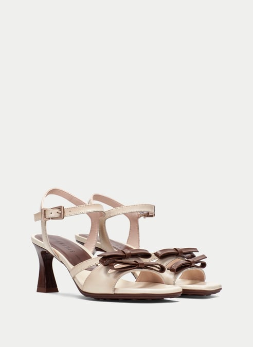 scarpe sandali-tacco rosa panna-nocciola - hispanitas
