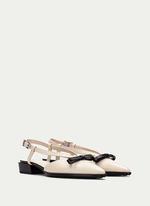 scarpe senza-tacco turin panna-nero - hispanitas
