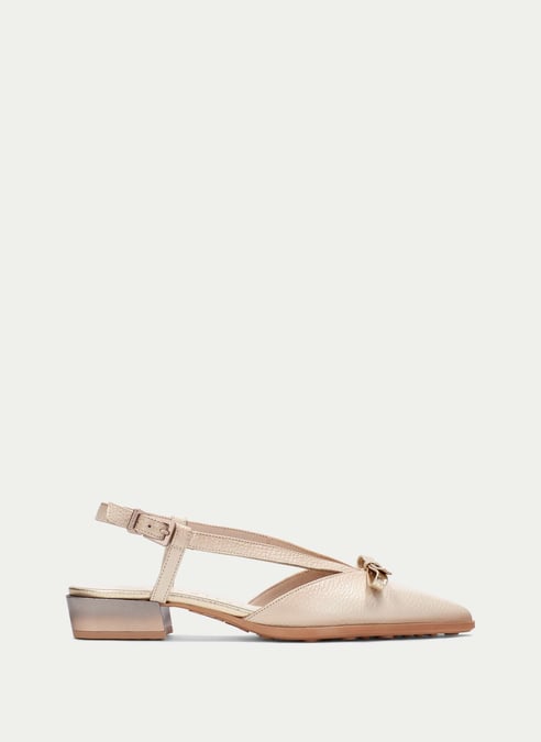 scarpe senza-tacco turin panna-platino - hispanitas