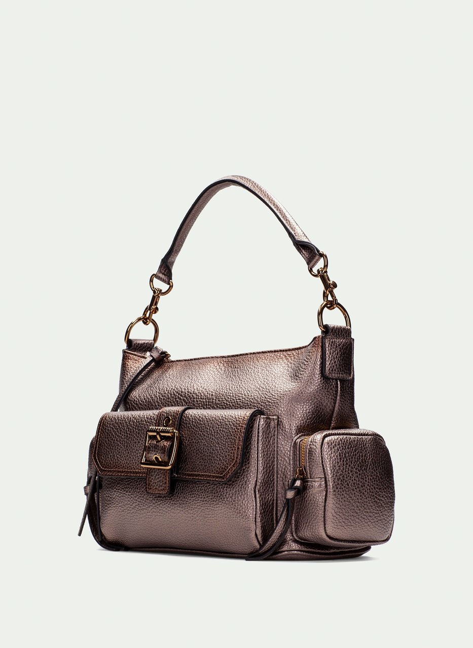 schultertasche  metal-taupe