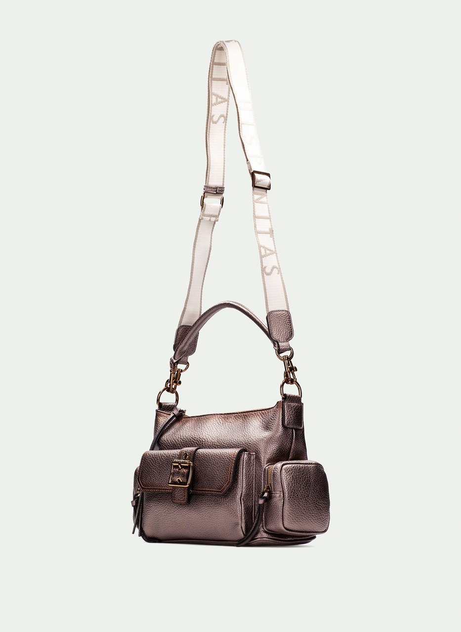 schultertasche  metal-taupe