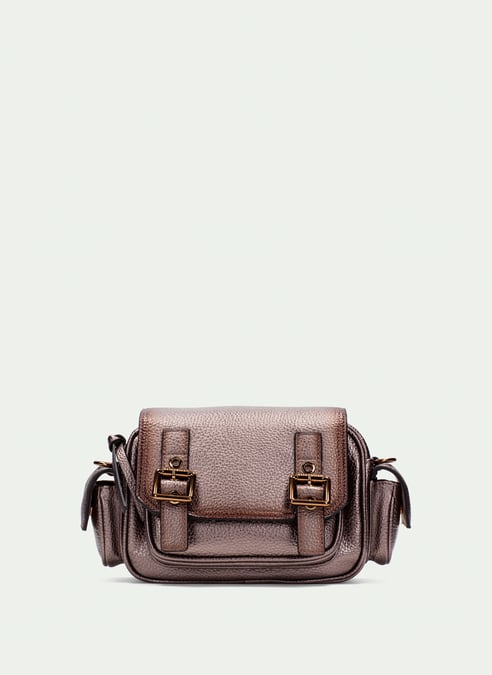 outlet bolso de hombro  taupe-metalizado - hispanitas