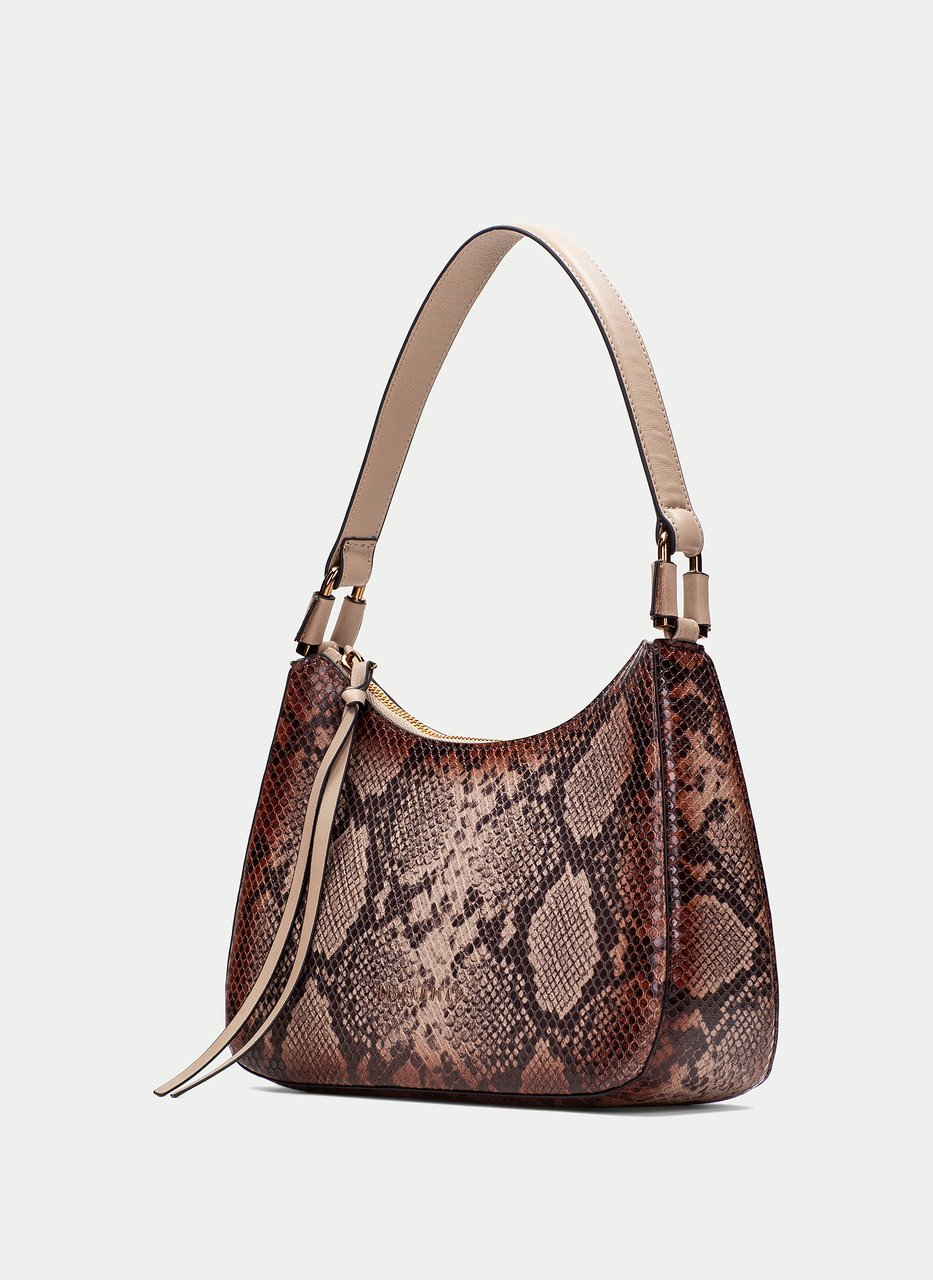 shoulder bag  python-taupe