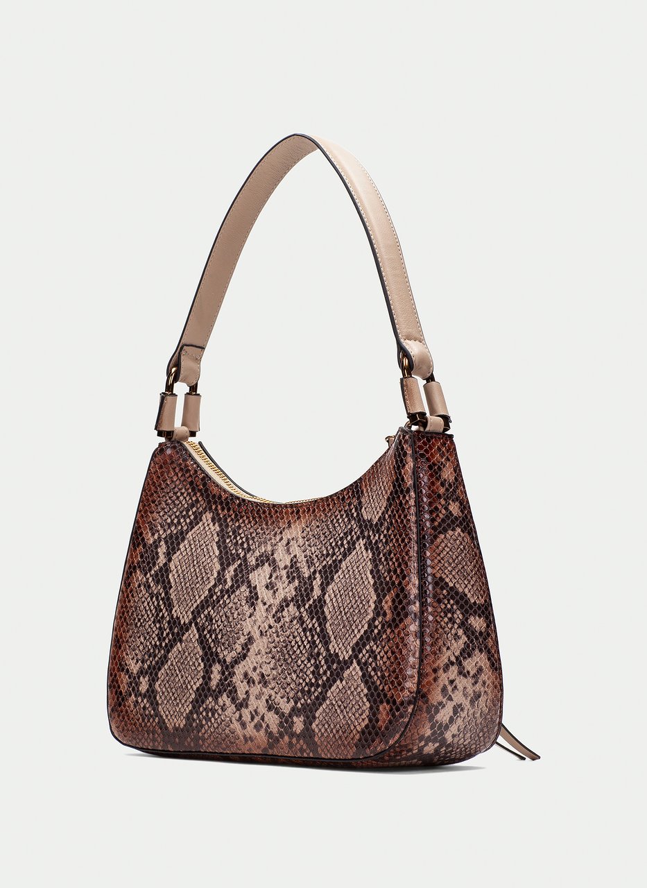 shoulder bag  python-taupe
