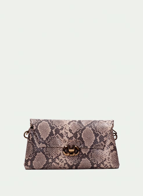 outlet clutch python-taupe - hispanitas
