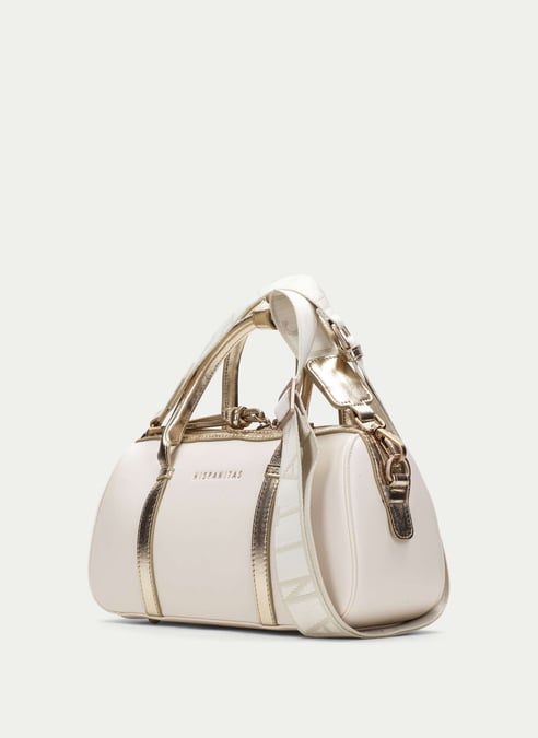 bolsos bowling  crema-platino - hispanitas