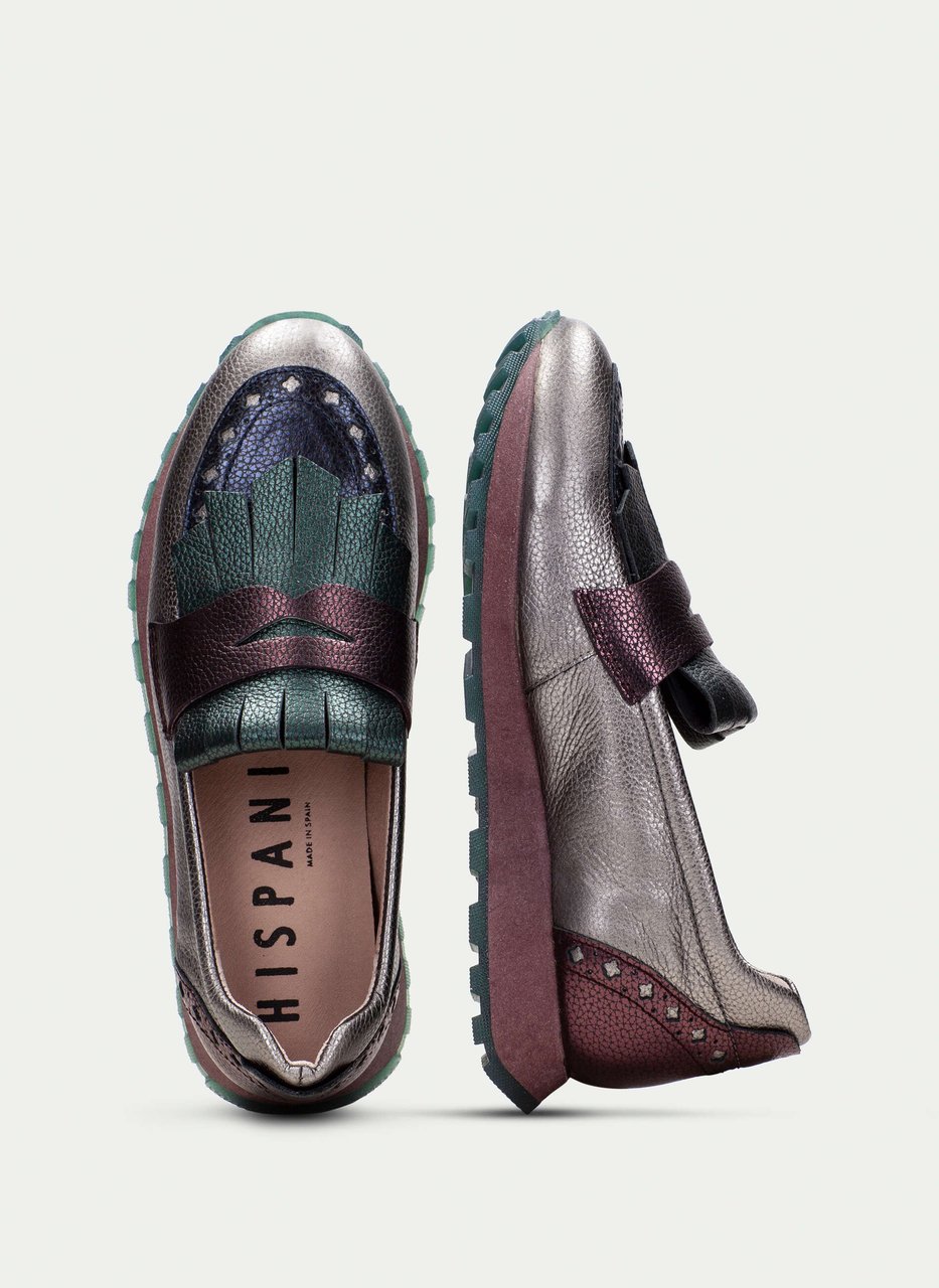 moccasins desportivos loira multi-metal