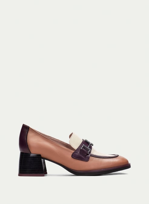 outlet mocasín milan vino-milk-almond - hispanitas