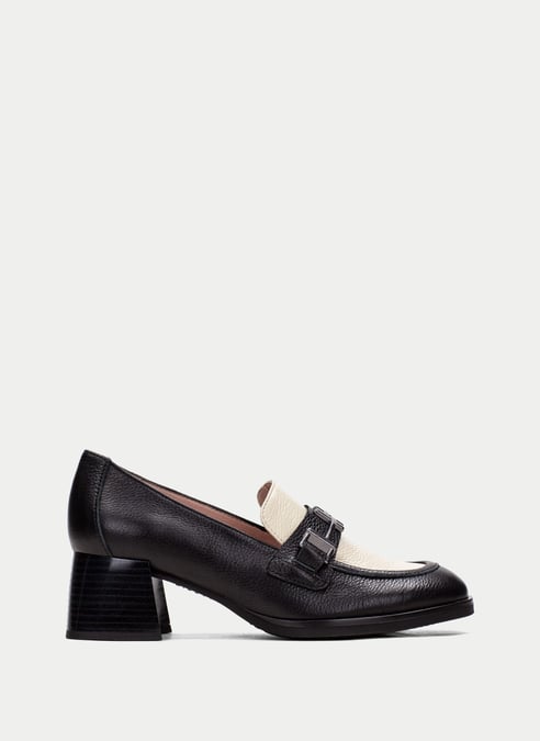 outlet mocasín milan negro-milk - hispanitas
