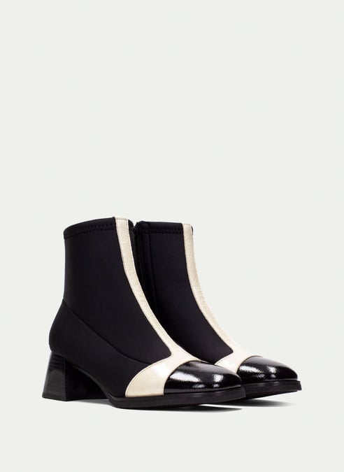 outlet botín milan negro-milk - hispanitas