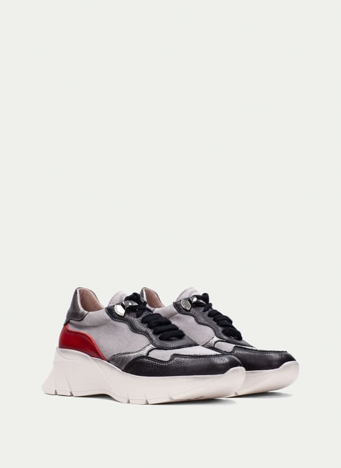 outlet deportivo helsinki negro-gris-rojo - hispanitas