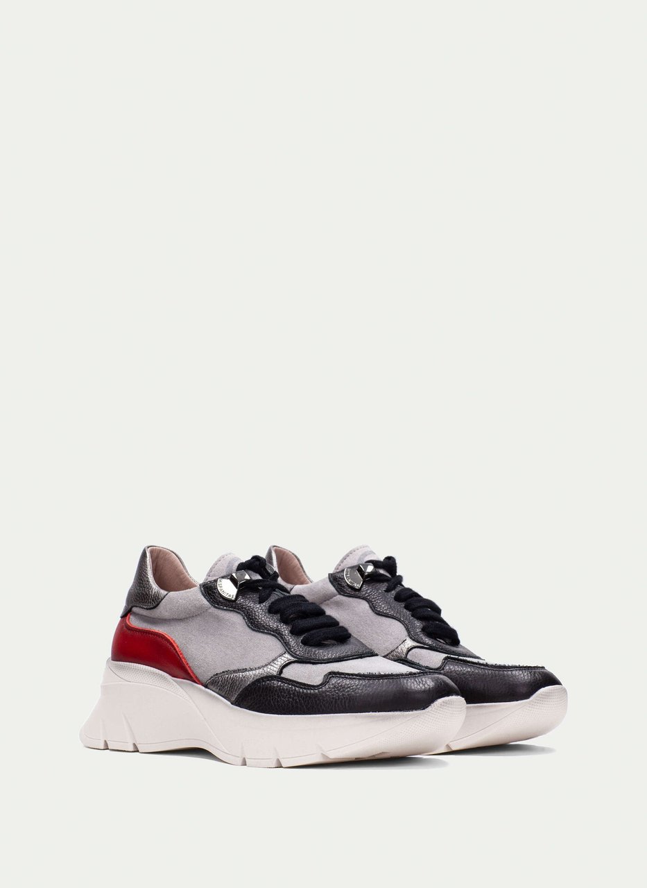 sneakers helsinki preto-cinzento-vermelho