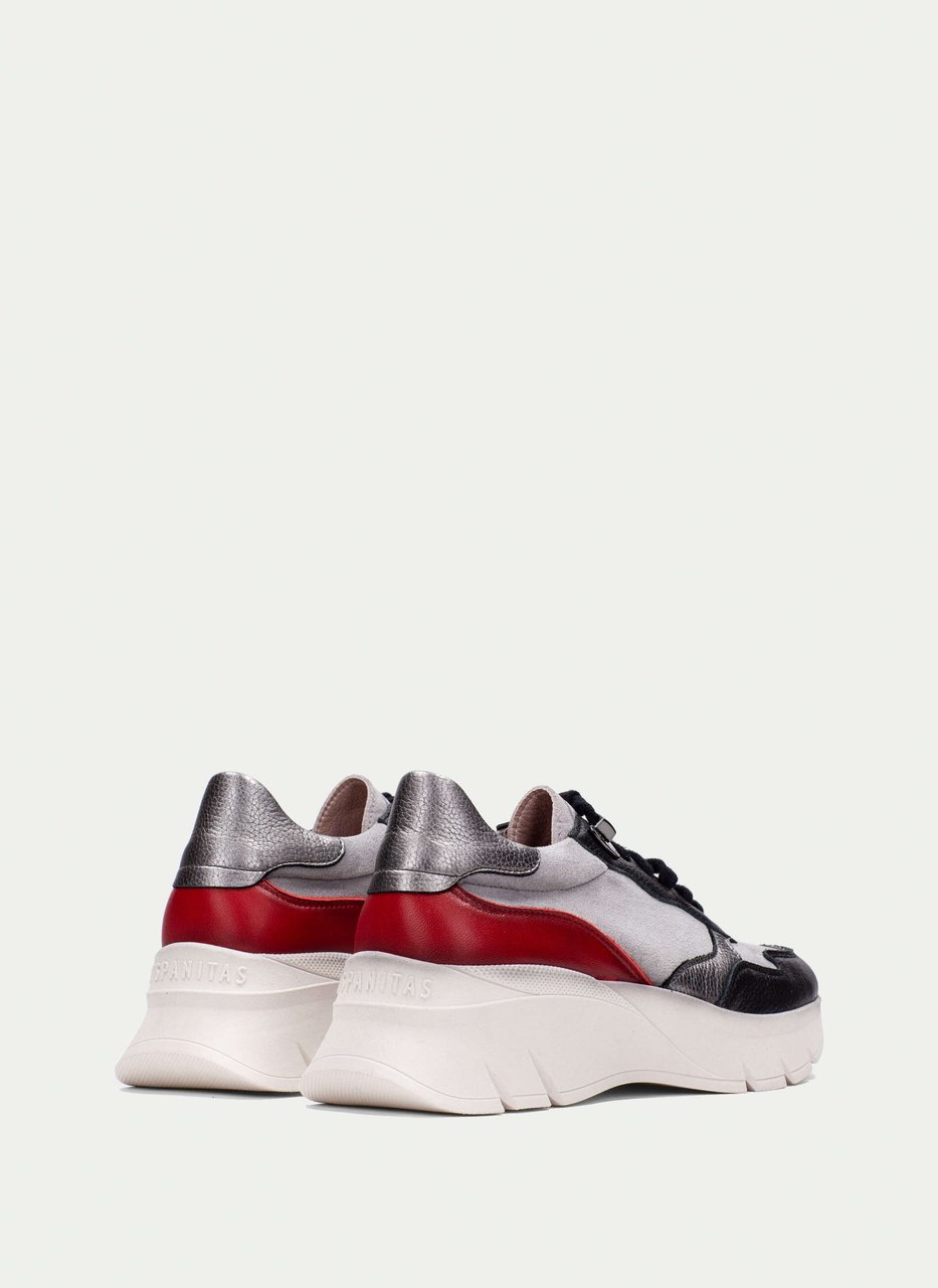 sneakers helsinki preto-cinzento-vermelho