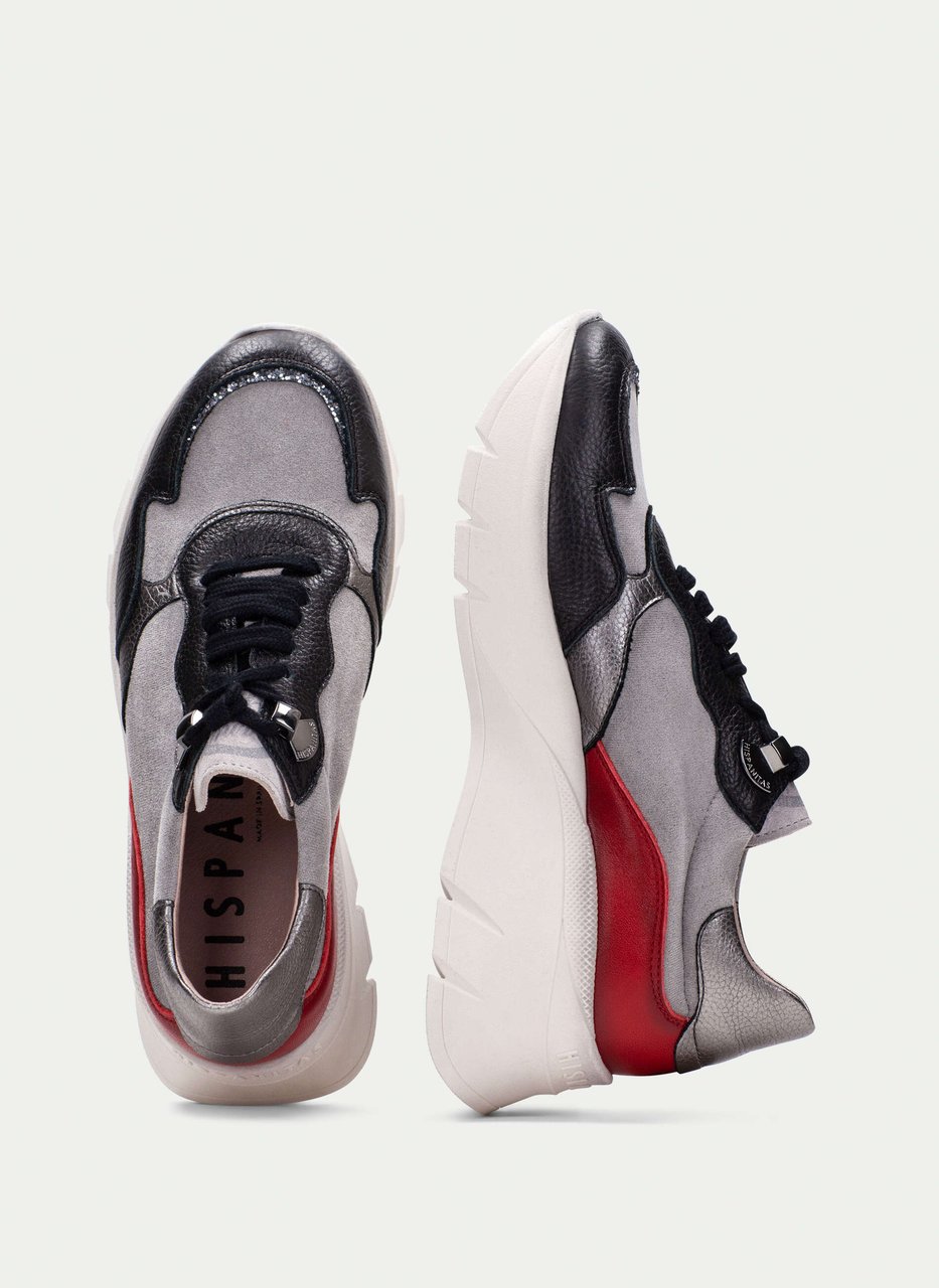 sneakers helsinki preto-cinzento-vermelho