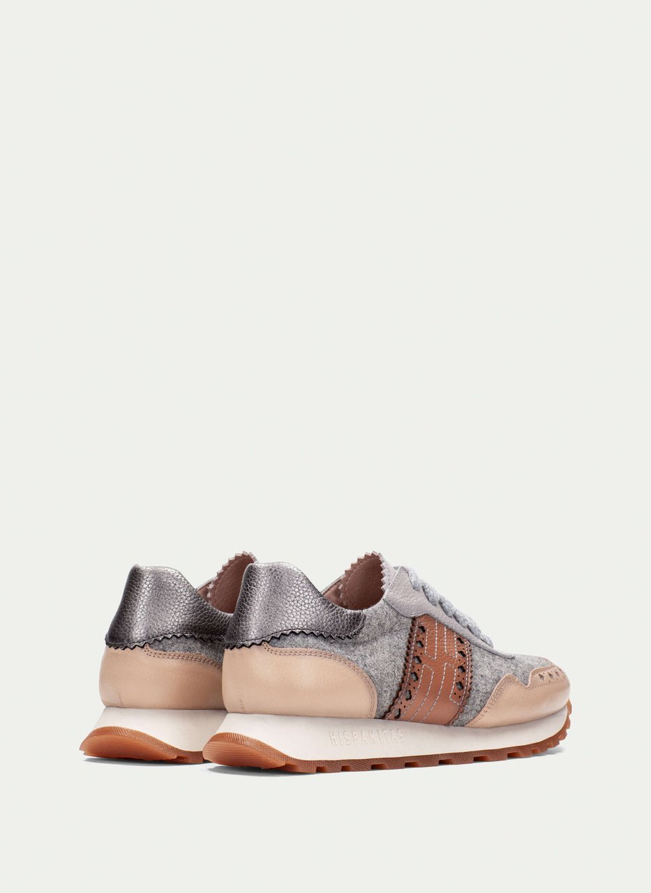 sneakers loira cinza-areia