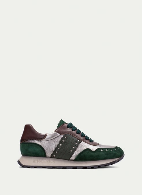 outlet sneakers loira forest-aço-marrom - hispanitas