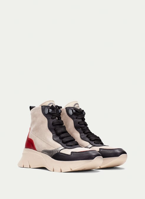 outlet sport-ankle-boot helsinkiblack-milk-red - hispanitas