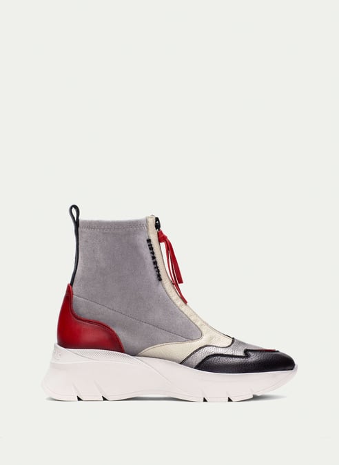 outlet sport-ankle-boot helsinkiblack-grey-red - hispanitas