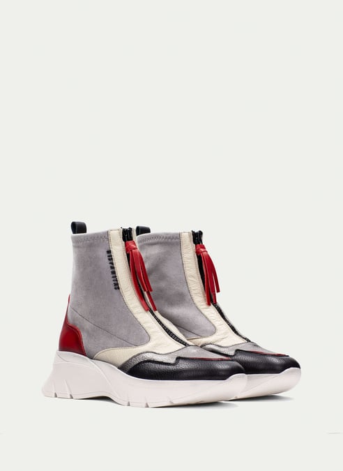 outlet botin sport helsinki negro-gris-rojo - hispanitas