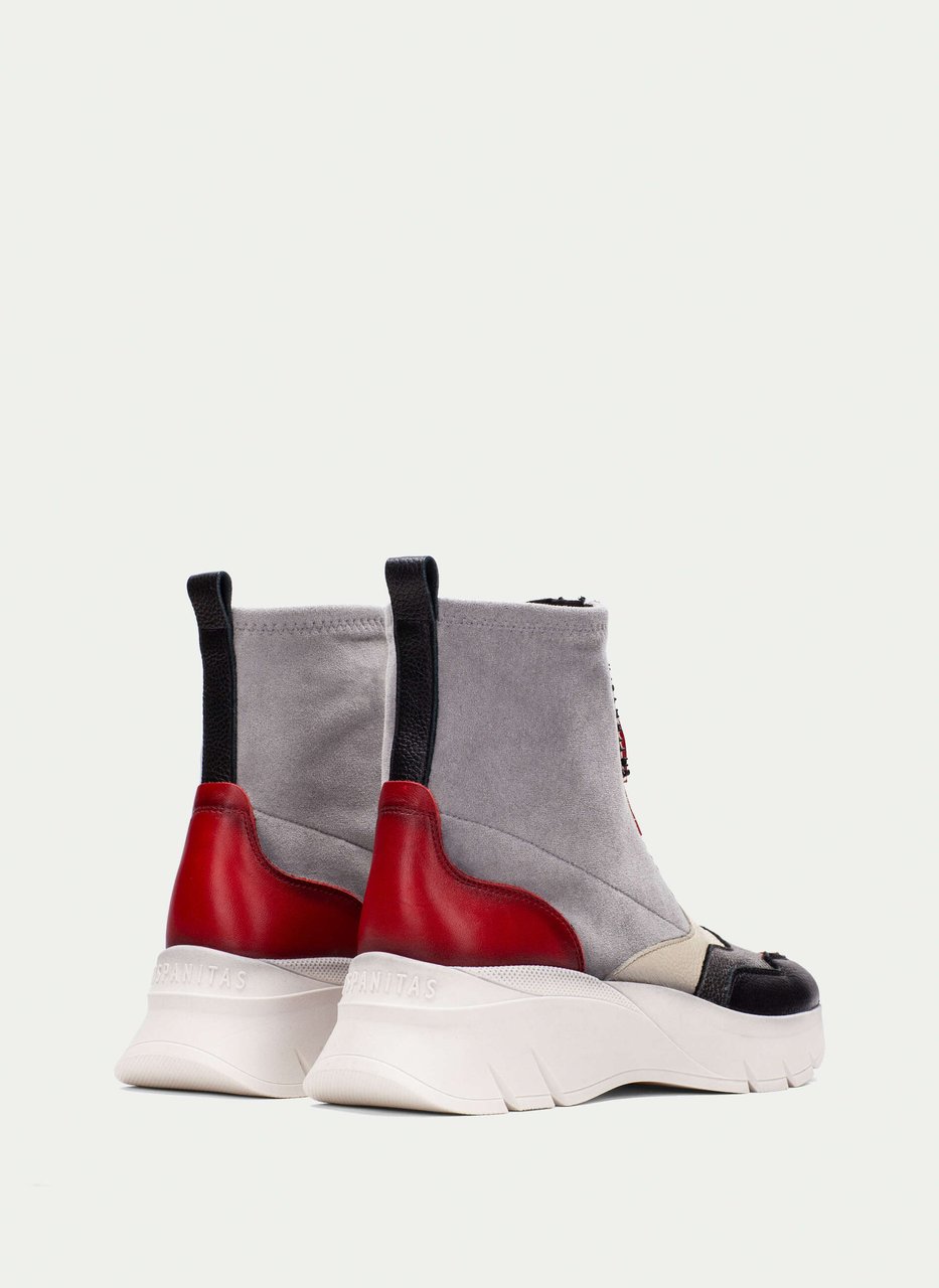 botins desportivos helsinki preto-cinzento-vermelho