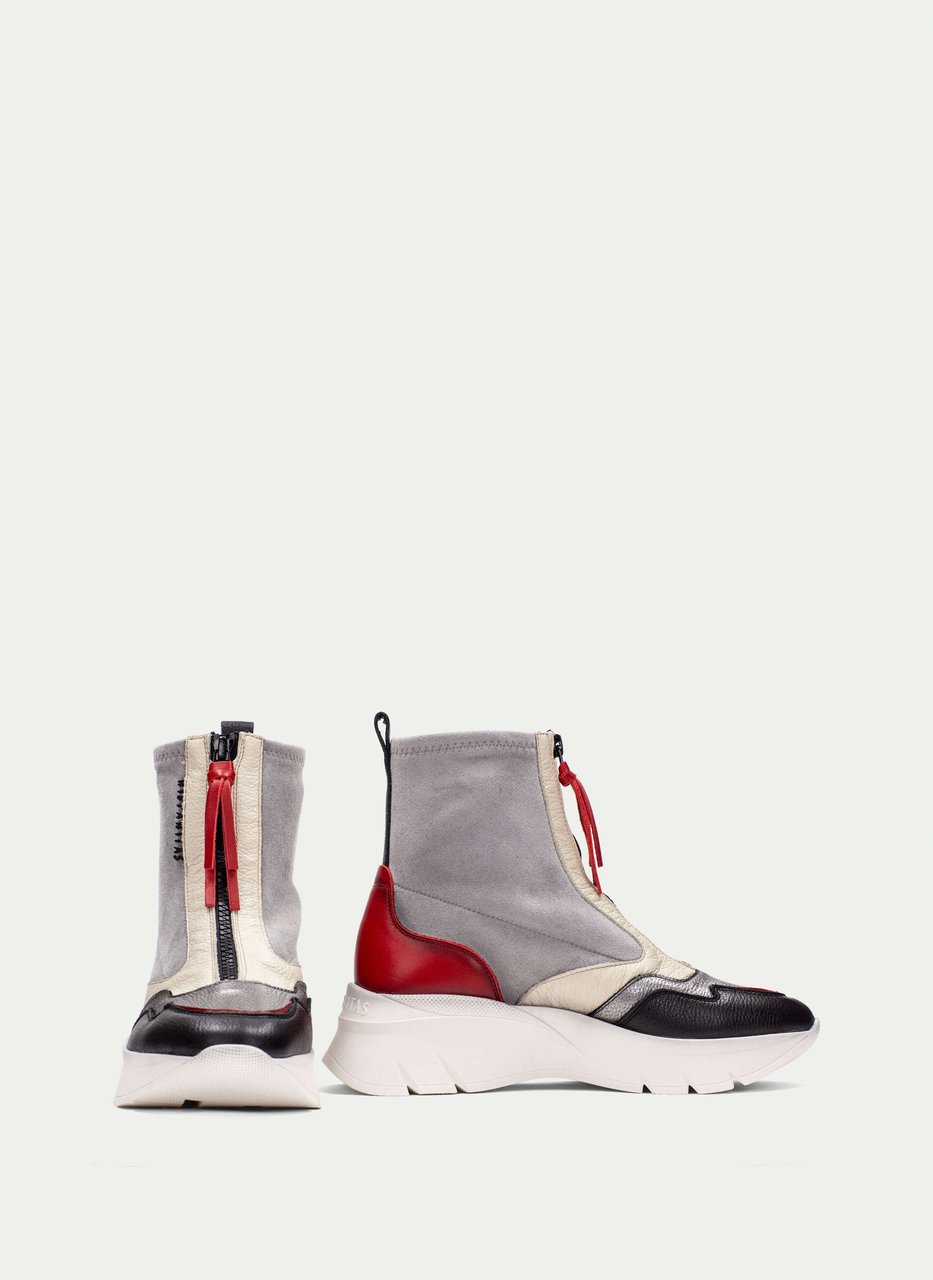 botins desportivos helsinki preto-cinzento-vermelho
