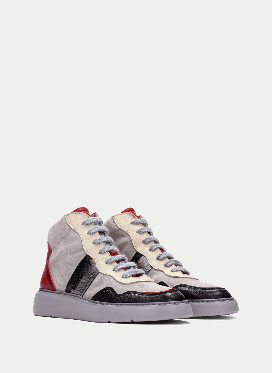stivaletto sport oceania nero-grigio-rosso